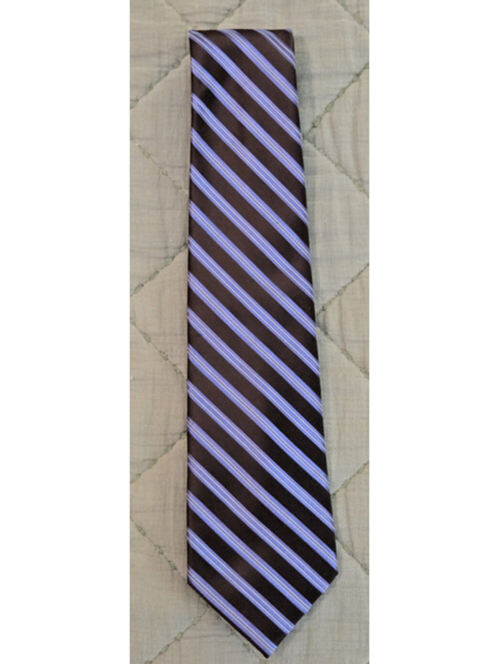 Jones New York 100% Silk Men Tie, 3.75” Wide, Blue & Brown Classic Tie